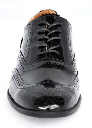 Туфли броги мужские лаковые из натуральной кожи, черные. размеры 39, 40, 41, 43, 44, 45. box & co 180406 фото