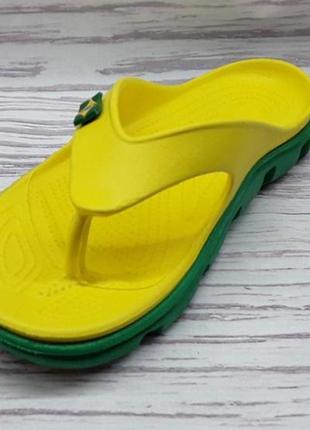 Кроксы, вьетнамки жёлтые / зеленая подошва  размеры 36, 37, 38, 39, 40, 41  joam 1182243 фото