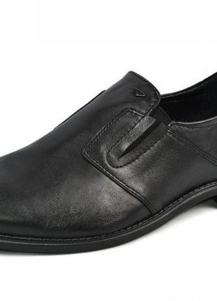 Туфли мужские, баталы из натуральной кожи, черные. размер 46 - стопа 30 сантиметров. maxus 25.
