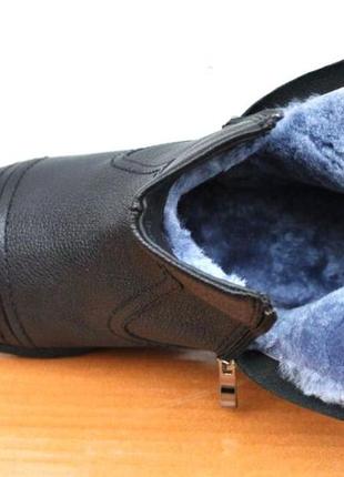 Розмір 42 - устілка 29,5 см  повнорозмірні чоловічі шкіряні зимові черевики на натуральному хутрі3 фото