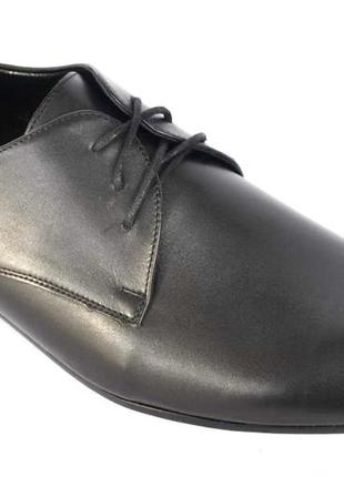 Класичні чоловічі туфлі з натуральної шкіри, чорні. розміри 40, 41, 42, 44, 45. atriboots cv024.