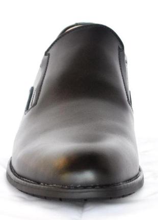 Размеры 43, 44, 45  демисезонные мужские кожаные полуботинки полноразмерные, черные6 фото