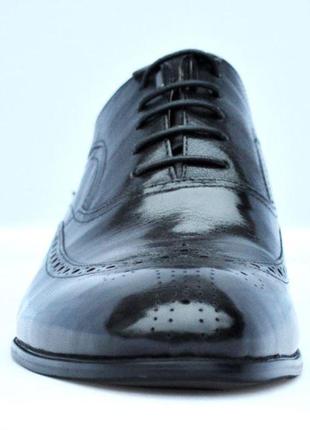 Туфли мужские - броги, из натуральной кожи, черные. размеры 39, 40, 41, 42, 43, 44. jiansan w001.3 фото