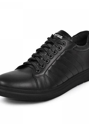Размер 46 - стелька 31 сантиметр  демисезонные мужские кожаные туфли, черные  maxus 2033 фото