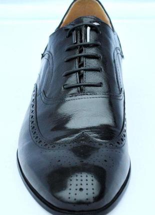Туфли мужские - броги, из натуральной кожи, черные. размеры 39, 40, 41, 42, 43, 44. jiansan w001.4 фото