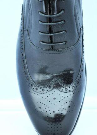 Туфли мужские - броги, из натуральной кожи, черные. размеры 39, 40, 41, 42, 43, 44. jiansan w001.9 фото