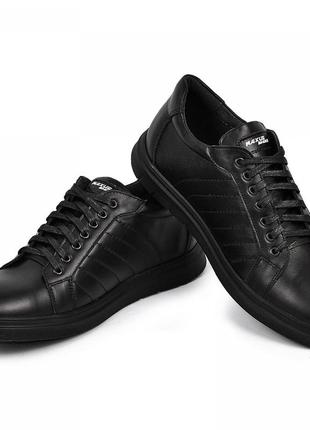Размер 46 - стелька 31 сантиметр  демисезонные мужские кожаные ботинки, черные  maxus 2034 фото