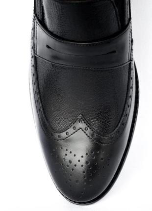 Классические мужские туфли броги - лоферы из натуральной кожи. размеры 40, 42, 43. egoline ca029.8 фото