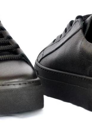 Шкіряні демісезонні туфли на платформі, чорні розміри 36 і 386 фото