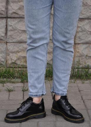 Ботинки демисезонные женские кожаные лаковые черные. размеры 36, 37, 38, 39, 40, 41.4 фото