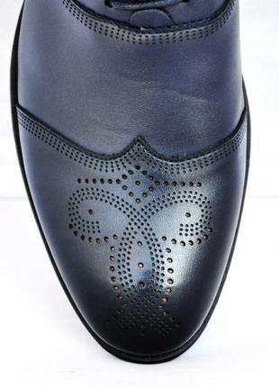 Полноразмерные мужские туфли броги из натуральной кожи, синие. размеры 39 и 41. desay 9838-16.2 фото