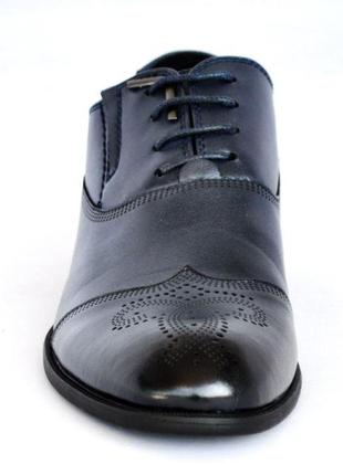 Полноразмерные мужские туфли броги из натуральной кожи, синие. размеры 39 и 41. desay 9838-16.5 фото
