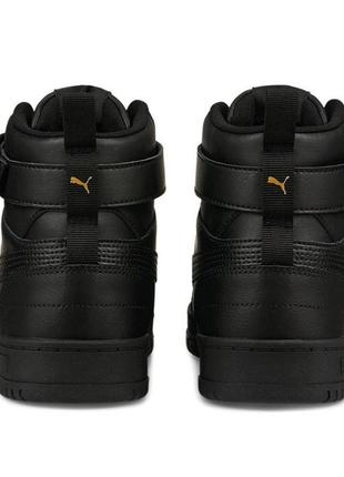 Кроссовки-кеды мужские puma rbd game sneakers 385839 06 (черные, кожаные, повседневные, закрытые, бренд пума)5 фото