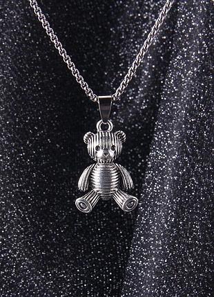 Кулон мишка медвель подвеска на цепочке
