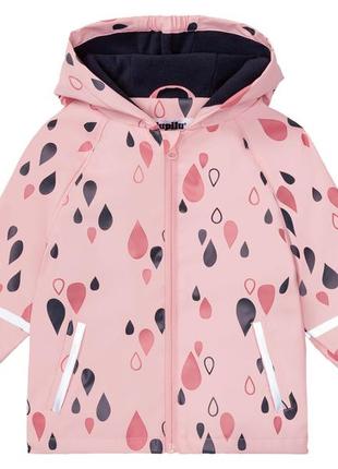 Куртка-дощовик на флісовій підкладці для дівчинки  lupilu 356921 рожевий