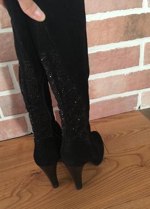 Зимние  итальянские замшевые сапоги