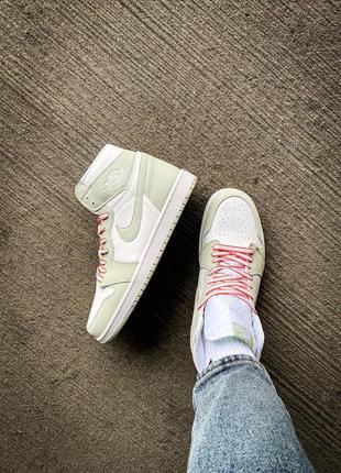 Кросівки nike air jordan 1 seafoam green8 фото