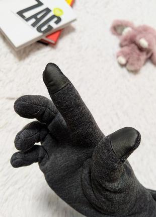 Теплые перчатки серые варежки перчатки