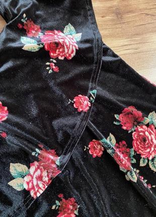 Велюрове плаття в квітковий принт 3xl6 фото