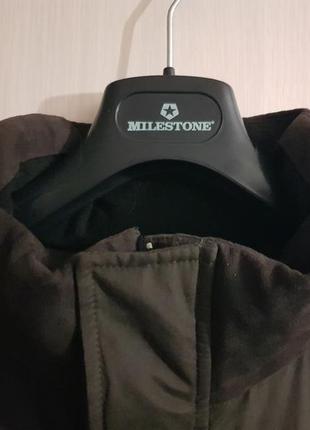Нова трендова  сіра куртка milestone (на пуху)4 фото