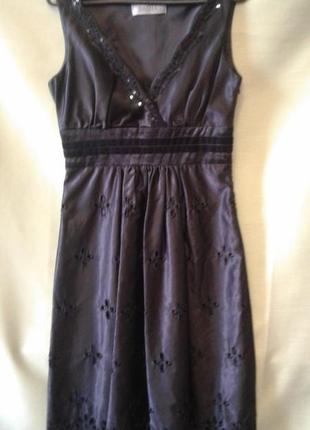 Элегантное вышитое черное платье sasha