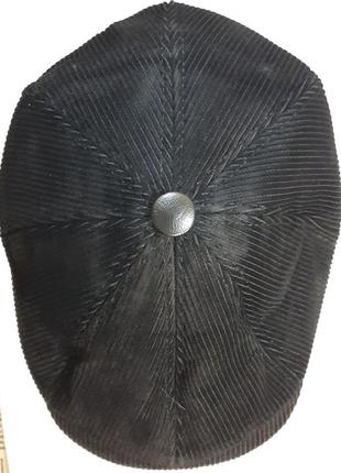 Кепка 12.123.005 восьмиклинка зимняя вельветовая меховая с ушами чёрная, вельветовая