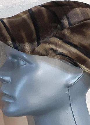 Кепка 12.02.041 зимова хутряна з байковою підкладкою та вушками "тасманський тигр"