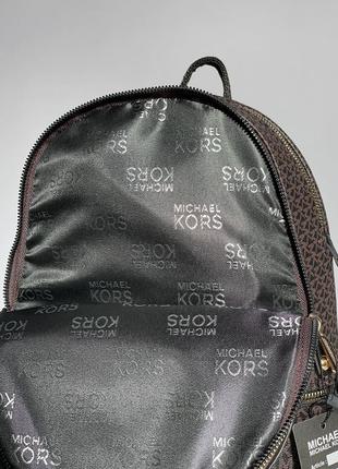 Женские темно коричневый рюкзак с широкими лямками michael kors 🆕 рюкзак з карманом4 фото