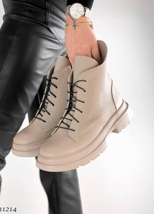 Зимові теплі черевики з натуральної шкіри7 фото