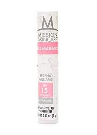 Зволожувальний бальзам для губ mission skincare lip balmer spf 15 pink lemonade 3g