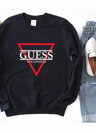 Женский осенний свитшот лонгслив кофта guess гесс чёрный1 фото