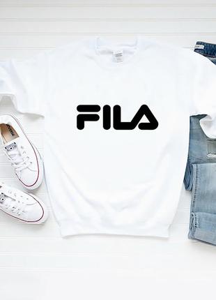 Мужской свитшот лонгслив кофта fila фила белый