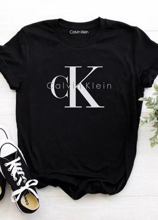 Женская футболка ck чёрная ck1 фото