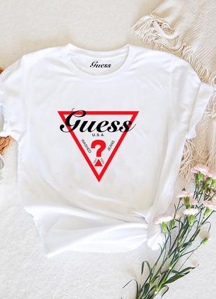 Женская футболка guess белая гесс