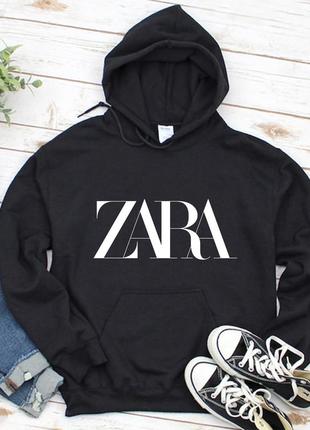 Чоловічий осінній худі кенгуру толстовка з капюшоном zara зара чорний