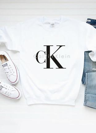 Жіночий світшот лонгслів кофта calvin klein кельвін кляйн білий