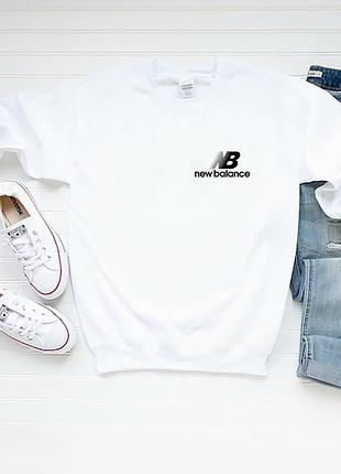 Мужской свитшот лонгслив кофта new balance нью беланс белый