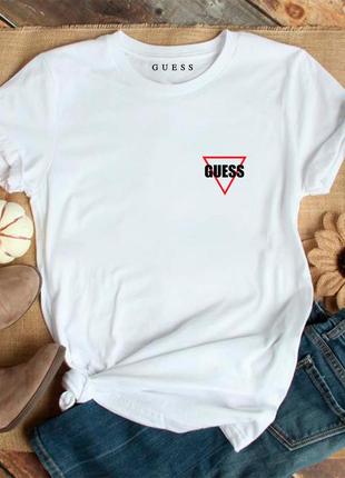 Жіноча футболка guess біла гесс