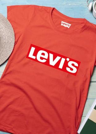 Женская футболка levis левис красная