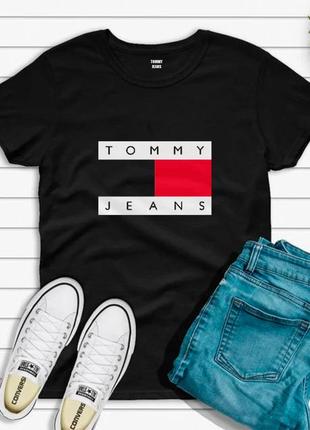 Женская футболка tommy jeans томми джинс чёрная