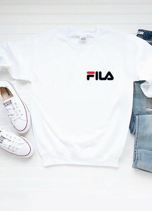 Женский свитшот лонгслив кофта fila фила белый