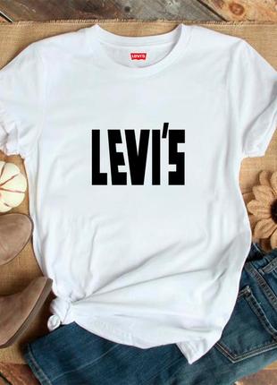 Женская футболка levis белая левис