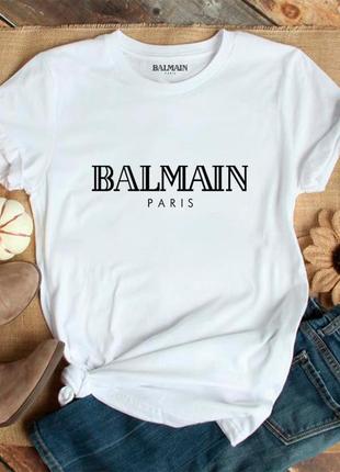 Женская футболка balmain белая балмеин