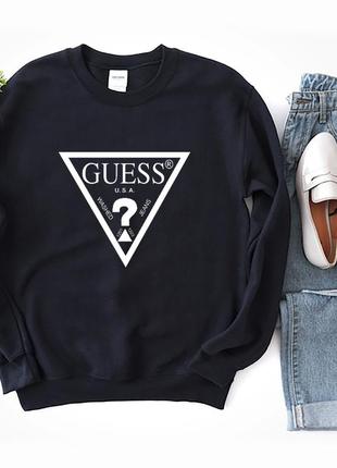 Женский осенний свитшот лонгслив кофта guess гесс чёрный