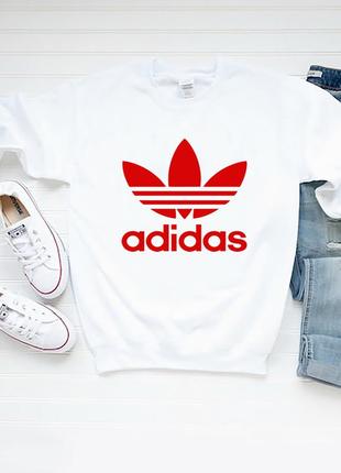 Женский свитшот лонгслив кофта adidas адидас белый