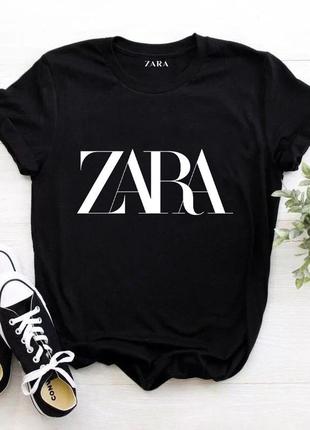 Жіноча футболка zara зара чорна