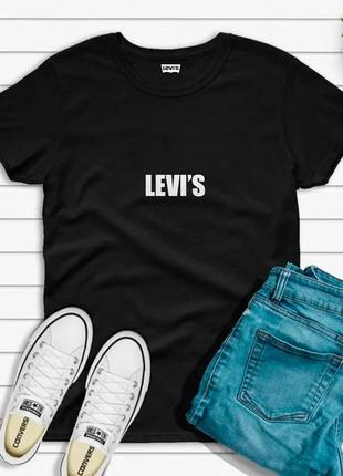 Женская футболка levis левис чёрная