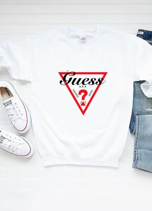 Чоловічий світшот лонгслів кофта guess гесс білий