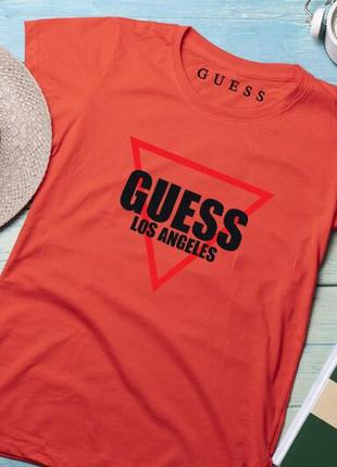 Женская футболка guess гесс красная