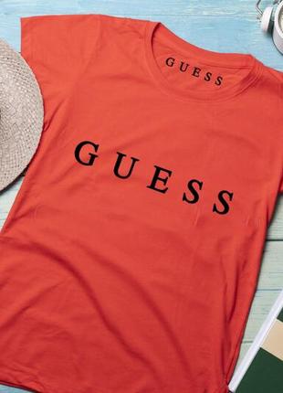 Женская футболка guess гесс красная